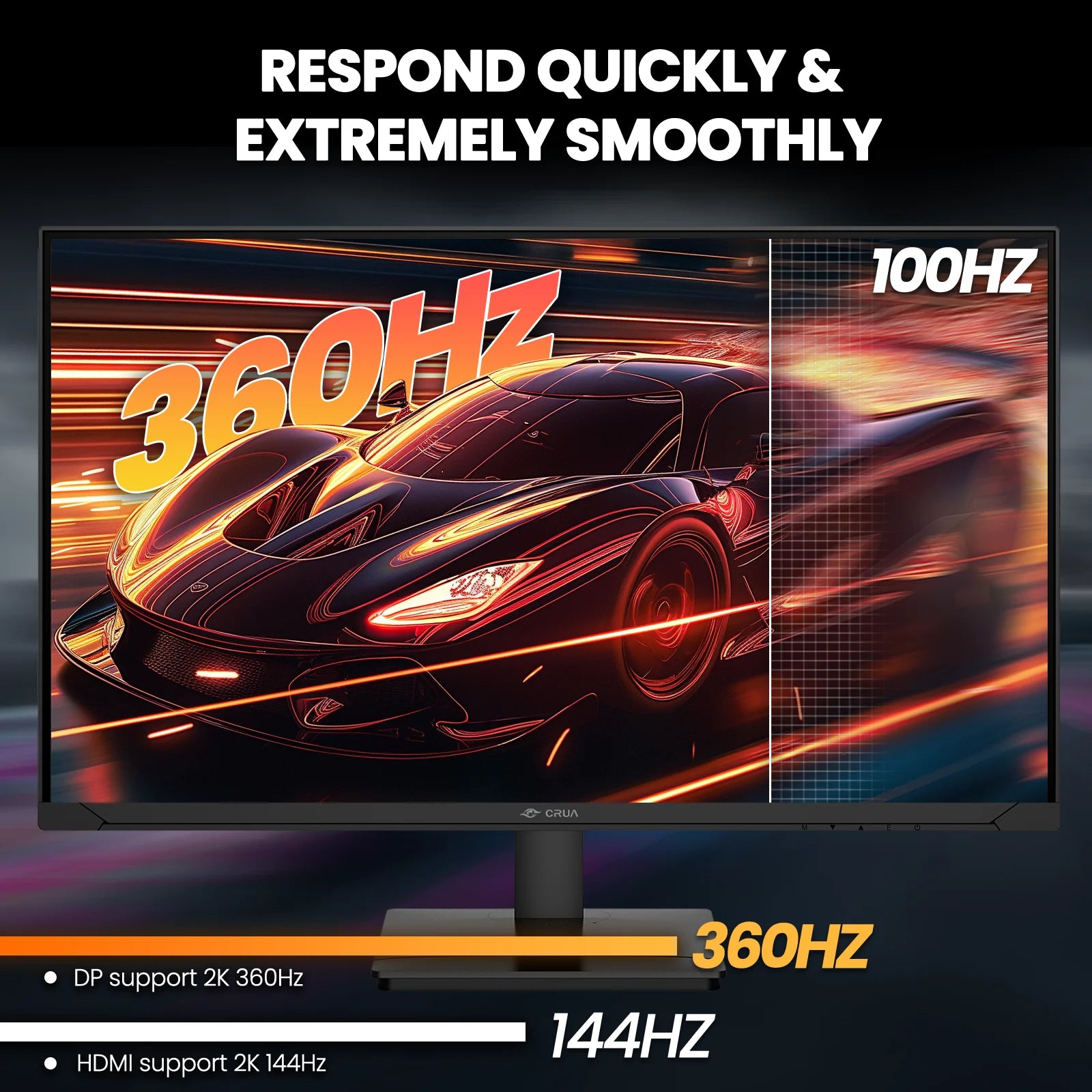 27'' 2K 360Hz IPS Gaming Monitor, QHD 1440P, 120%Srgb, Built-In Speakers, Height/Pivot/Swivel/Tilt Adjustable, Freesync, DP1.4 & HDMI2.1, Wall Mount-Black