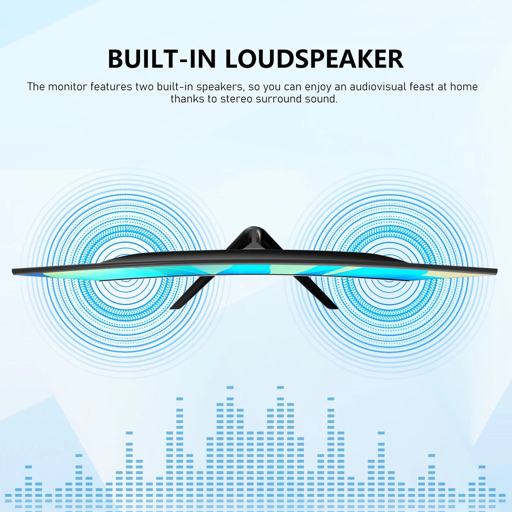 24-Inch Curved Gaming Monitor 120Hz Full HD 1080P Built-In Speakers Tilt Adjustable