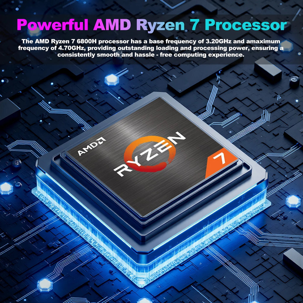 Gaming Laptop 16 Inch 2.5K, AMD Ryzen 7-6800H, 16GB DDR5 RAM, 512GB SSD, AMD Radeon Graphics, Wifi 6, Backlit KB, Fingerprint, Win 11 Pro with Microsoft Office