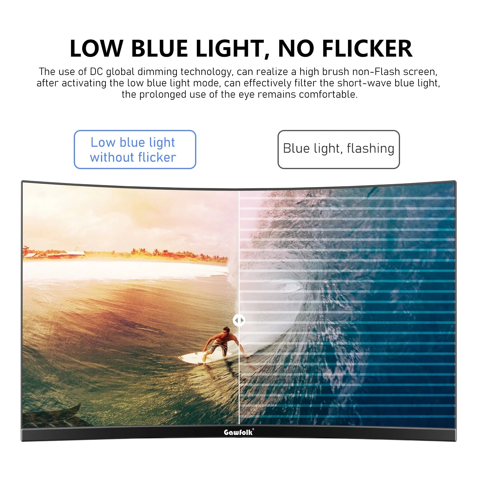 24-Inch Curved Gaming Monitor 120Hz Full HD 1080P Built-In Speakers Tilt Adjustable