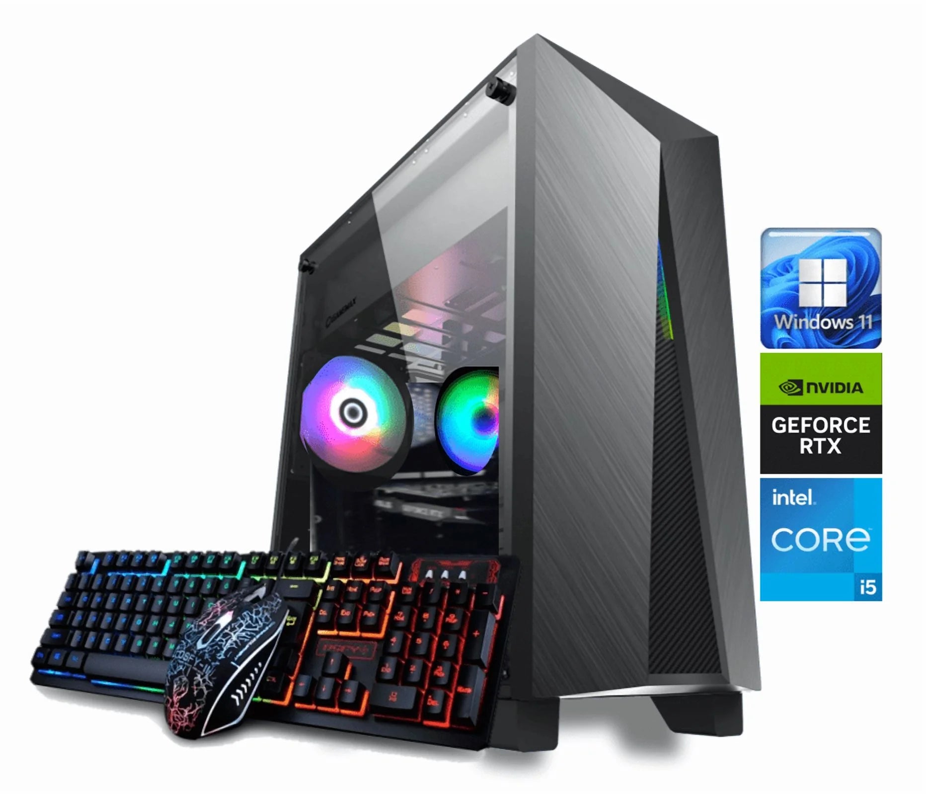 Odyssey Nova V2  Gaming PC, RGB LED Fans, Intel Core I5 Upto 4.1Ghz, 16GB DDR4 RAM, 1TB Nvme SSD, Geforce RTX 3050 6GB GDDR6 Wi-Fi BT Windows 11 Pro