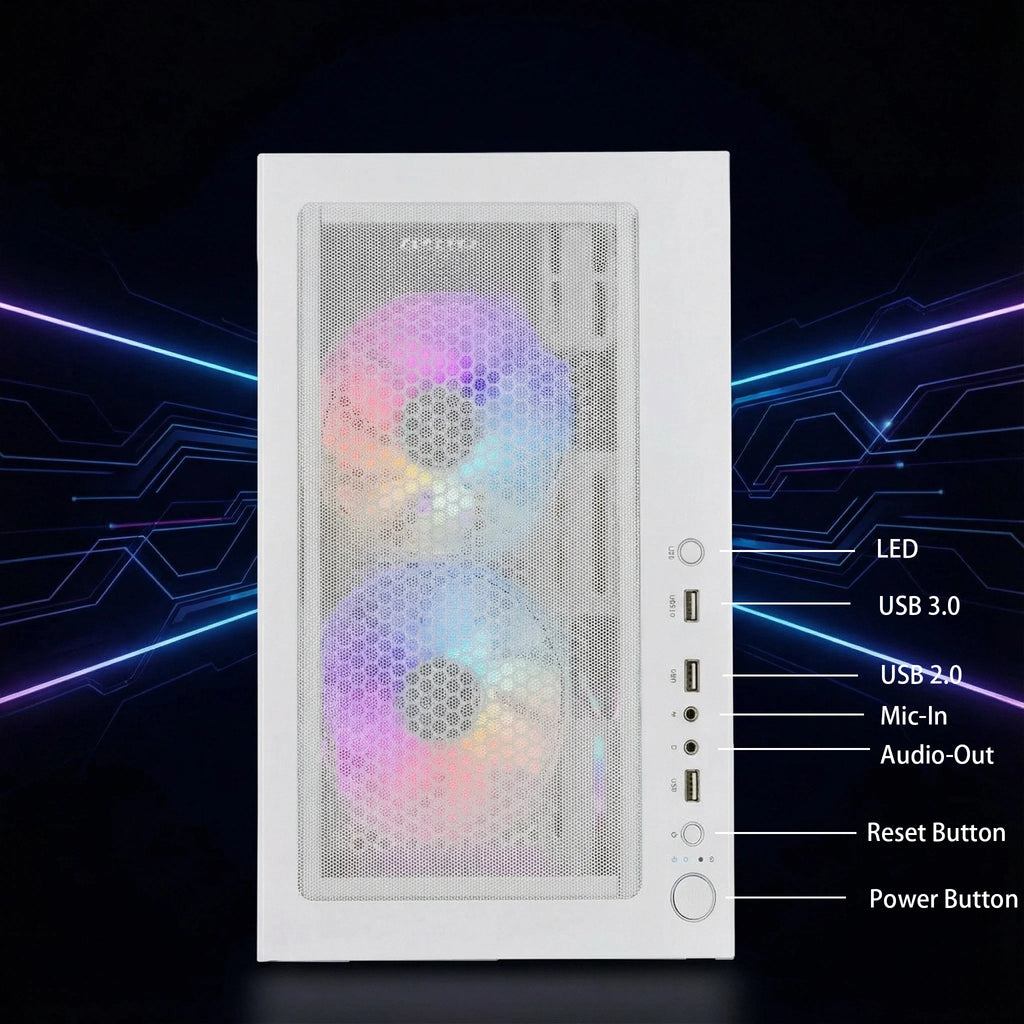 Gaming PC Desktop Computer, I7 4790, Radeon RX 580 8G, 16G DDR3, 512GB M.2 SSD, 550W 80PLUS Bronze PSU, Wifi 5, RGB Fan X5, Windows 11 Home