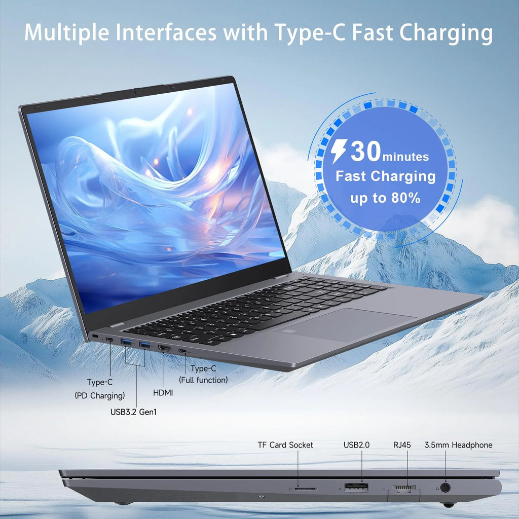 15.6" Laptop, Dual 16GB DDR4 512GB SSD, Intel Core I5 1240P, 12 Core up 4.4Ghz, Office 2024 Fingerprint Backlit KB Wifi 6 BT5.2, Laptop Computer for Business, Student, Light Gaming