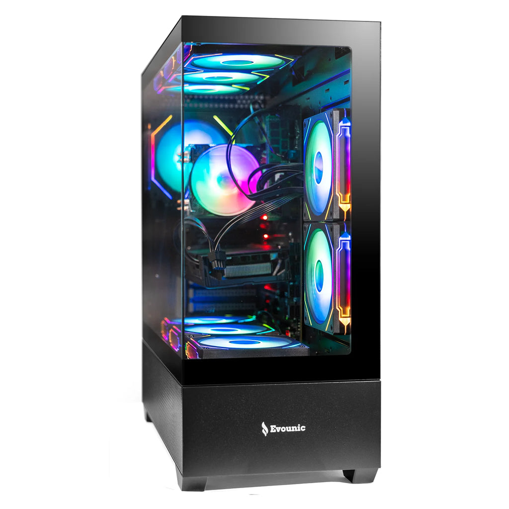 Gaming PC Desktop Computer – Ryzen 7 5700X up to 4.6Ghz, RX5500 XT 32GB DDR4 RAM, 1TB Nvme SSD, Wi-Fi 6 & Bluetooth 5.4, 9× ARGB Fans, 650W PSU, Windows 11 Pro, RGB Keyboard & Mouse