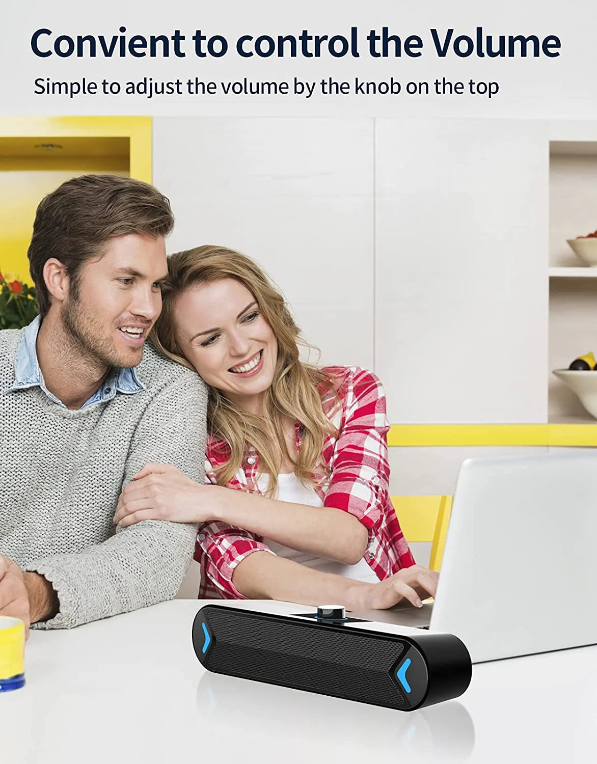 Wired USB-Powered Computer Speakers with 10W Stereo Sound for Desktop and Laptop Use (Black)