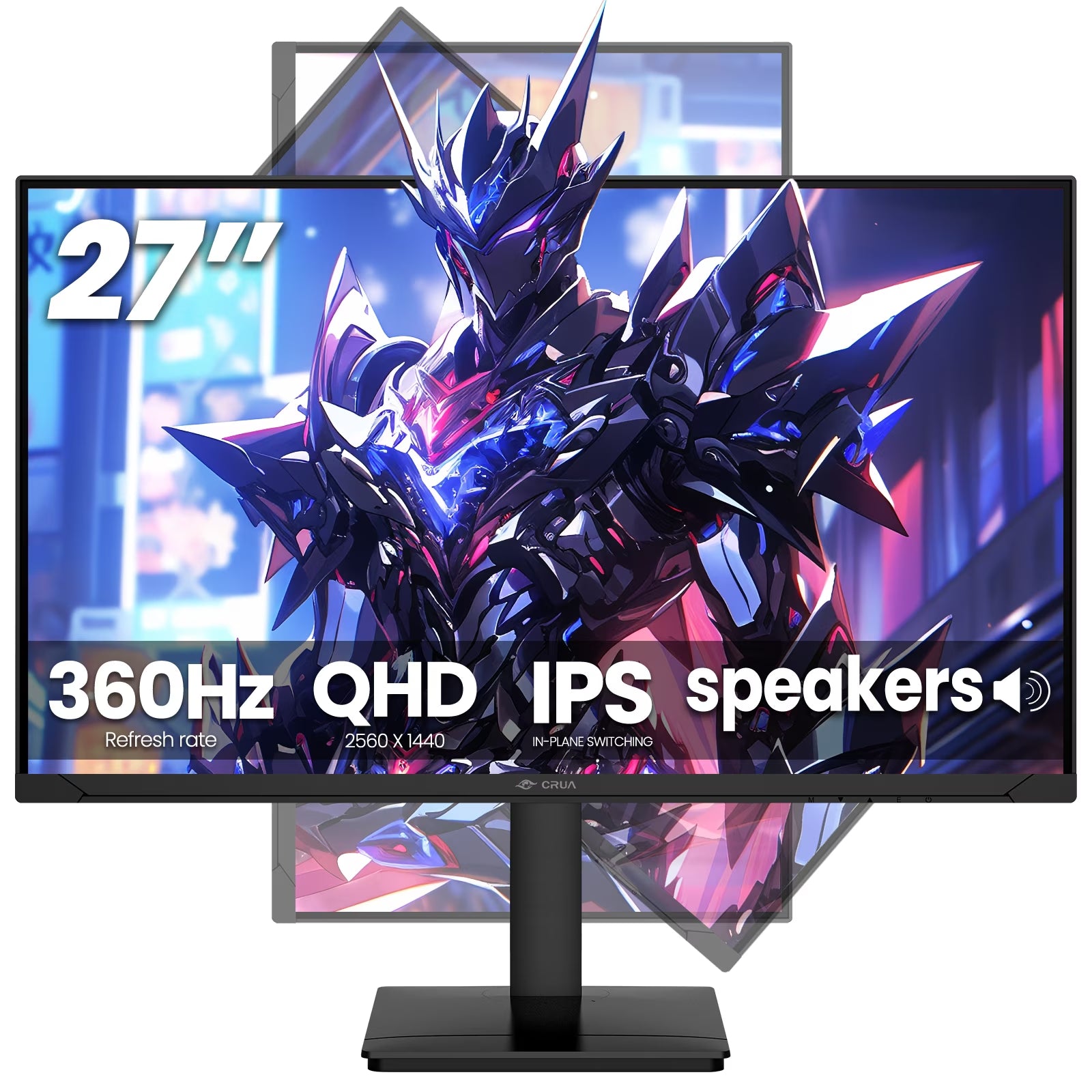 27'' 2K 360Hz IPS Gaming Monitor, QHD 1440P, 120%Srgb, Built-In Speakers, Height/Pivot/Swivel/Tilt Adjustable, Freesync, DP1.4 & HDMI2.1, Wall Mount-Black