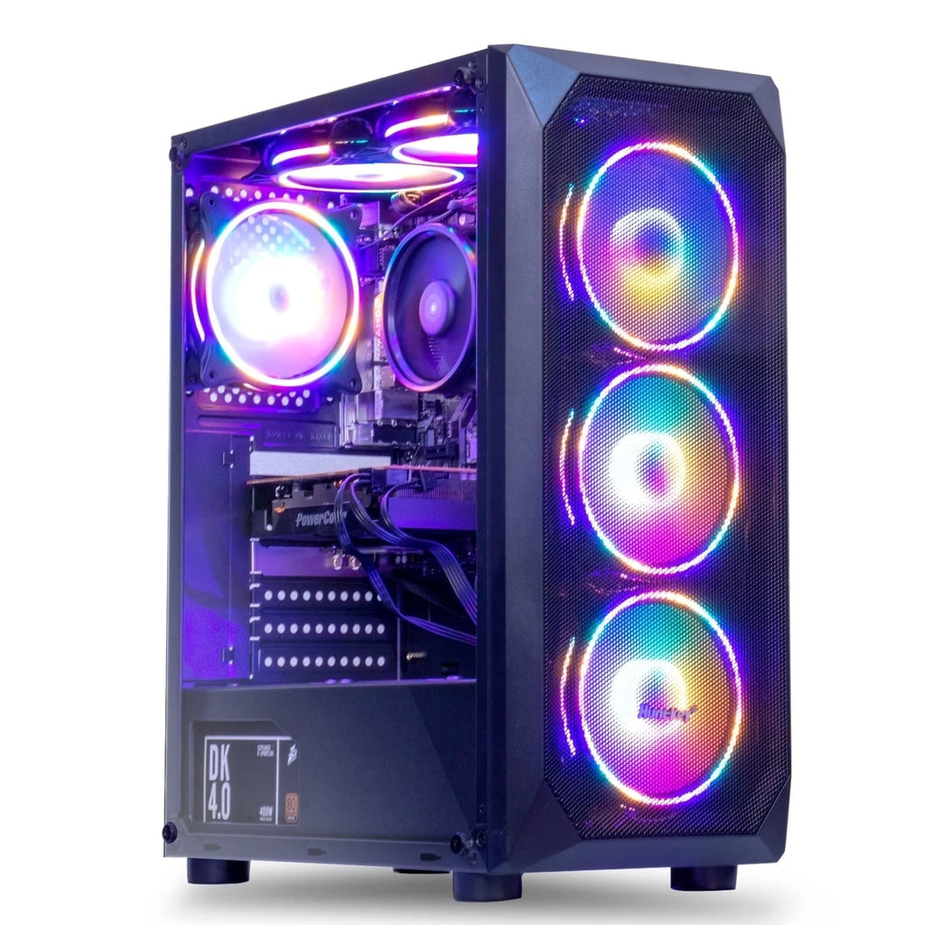 Gaming PC Computer AMD Ryzen 5 3500X 3.6Ghz,Rx580,B450M,8Gb DDR4 3200,NVME 500G SSD, 6RGB Fans, Wifi,Win 11 Ready,Gamer Desktop Computer