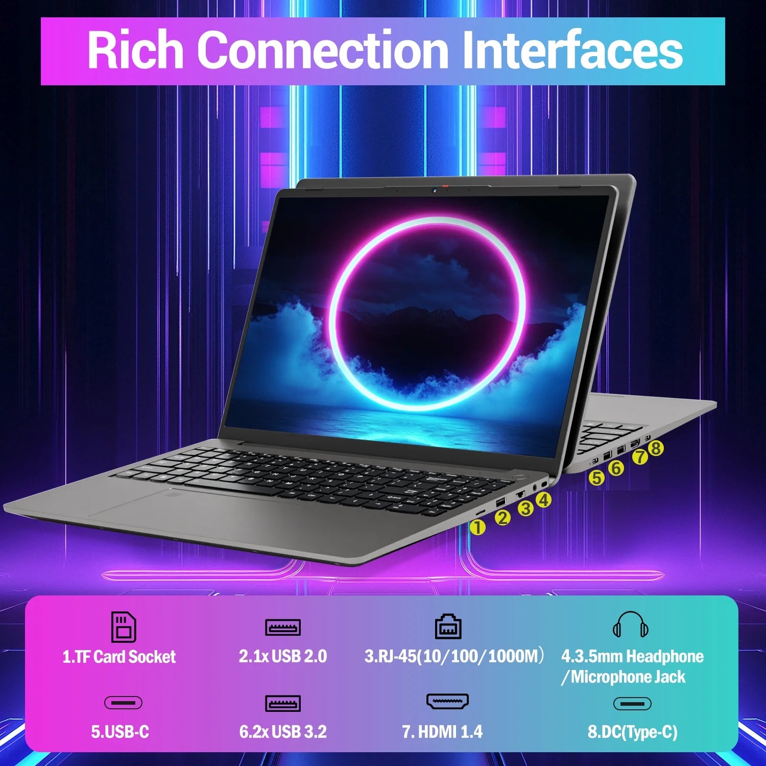 Gaming Laptop 16 Inch 2.5K, AMD Ryzen 7-6800H, 16GB DDR5 RAM, 512GB SSD, AMD Radeon Graphics, Wifi 6, Backlit KB, Fingerprint, Win 11 Pro with Microsoft Office