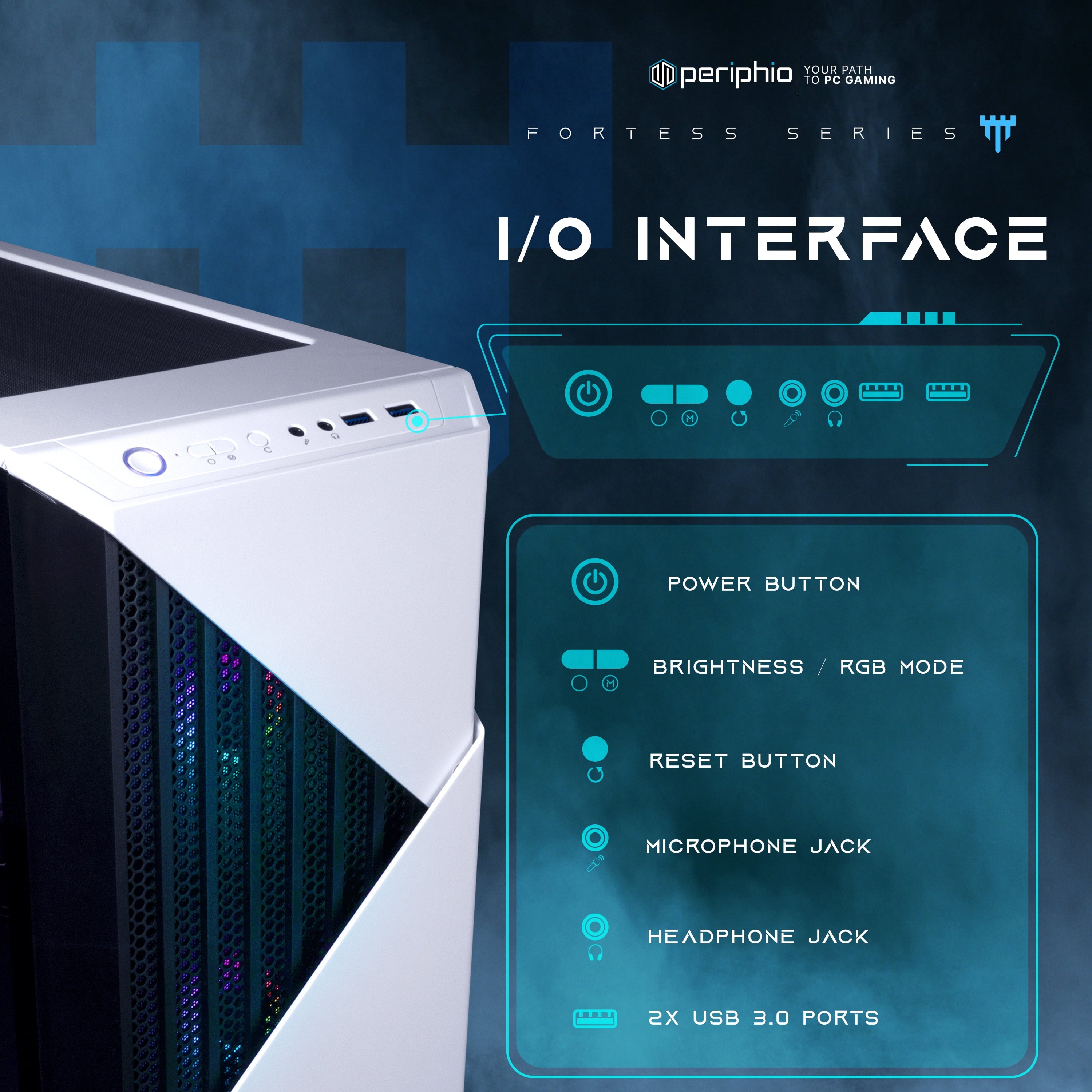 Castle Prebuilt Gaming PC - AMD Ryzen 7 5700G CPU (4.6Ghz Turbo), 32GB DDR4 RGB RAM, Radeon Vega 8 Graphics, 2TB Nvme Solid State SSD, Windows 11 Gaming Computer Desktop, Wifi + BT