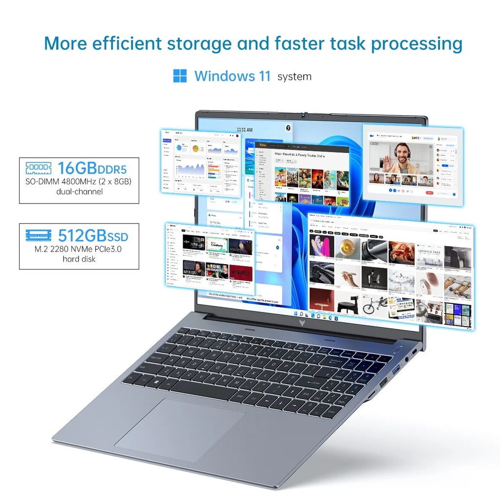 Laptop 17.3 FHD Gaming Laptop,Amd Ryzen 3 4300U, 16GB RAM, 512GB SSD, Windows 11 Pro, Graphite, Wifi 6, Backlit KB, Gray