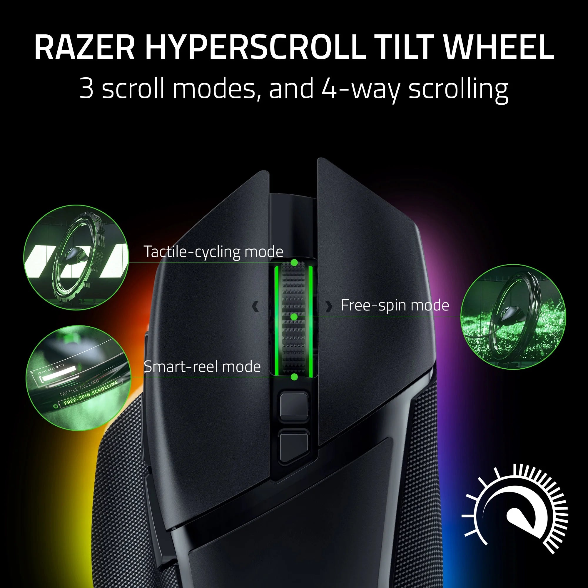Basilisk V3 Pro Wireless Gaming Mouse, Hyperscroll Tilt Wheel, 2.4Ghz, Bluetooth, RGB, Black