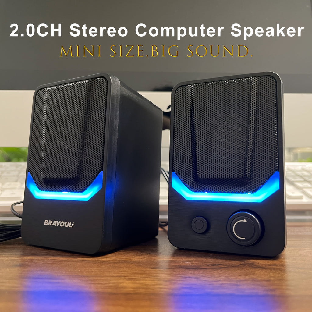 Computer Speaker with RGB Lighting, USB Powered, Compact for Gaming, Movies & Workstations, Pc/Laptop Speakers ‌ ‌ (Black)