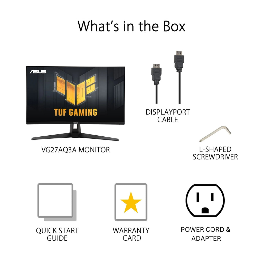 TUF Gaming VG27AQ3AZ Gaming Monitor – 27" QHD (2560X1440), 180Hz, Fast IPS, 1Ms (GTG)