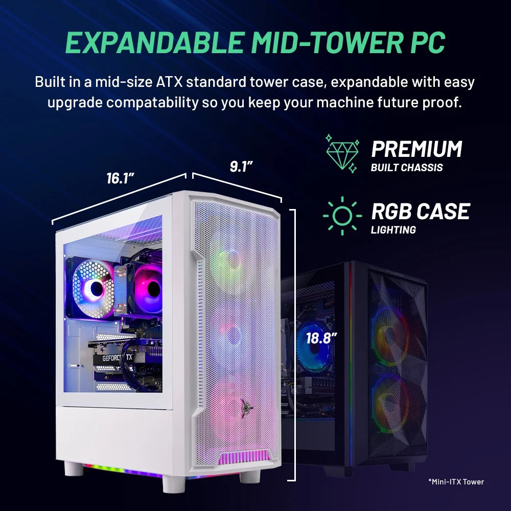 Skytech Archangel Gaming PC Desktop AMD Ryzen 7 5700 NVIDIA Geforce RTX 5050 1TB Nvme SSD 16GB DDR4 SDRAM Windows 11
