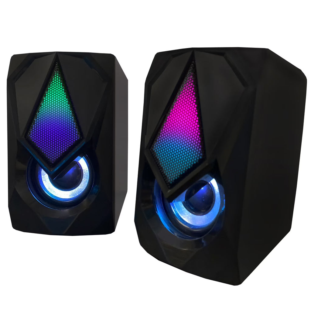 Multicolor LED Gaming Speakers, Quality Sound/Unique Colors, Adjustable Volume