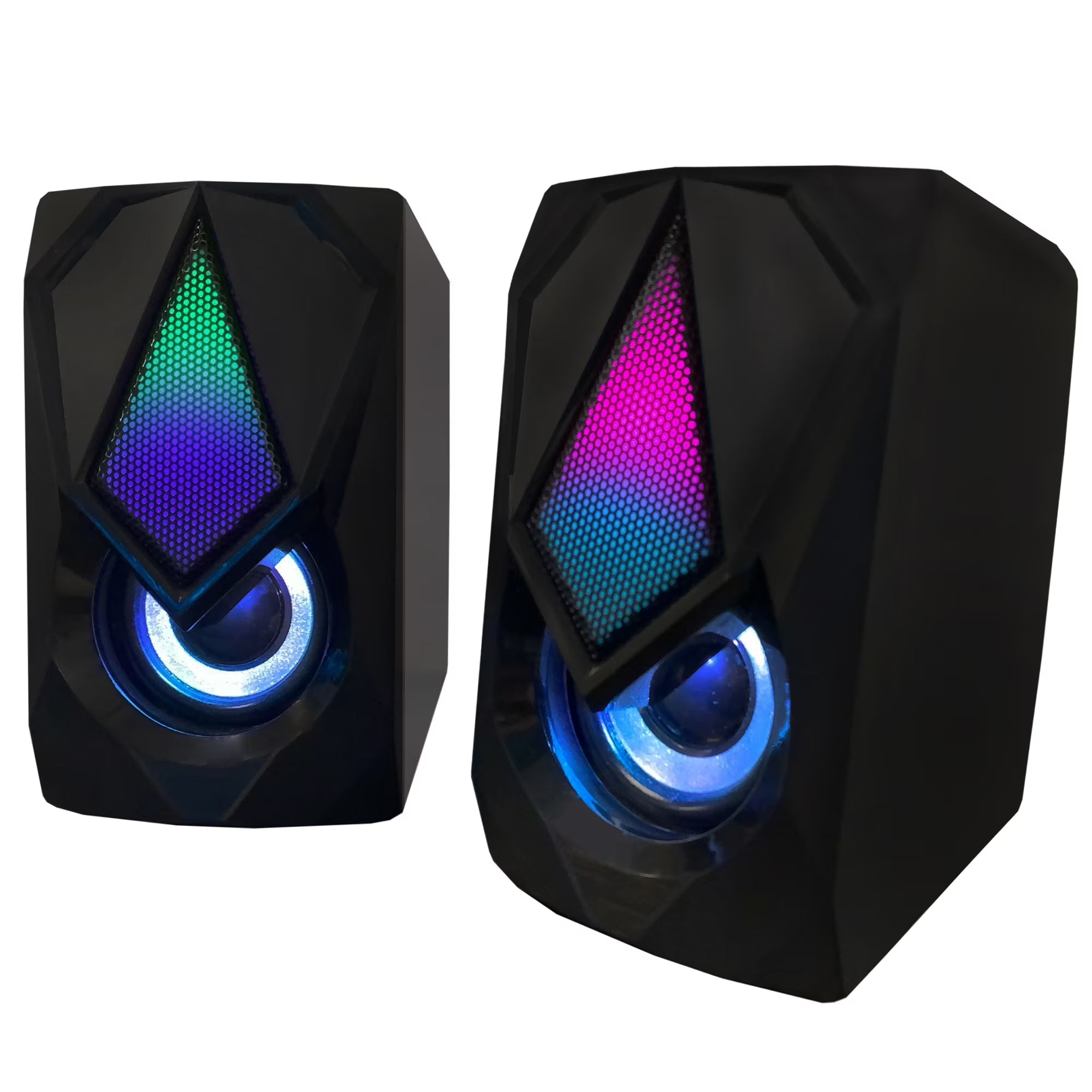 Multicolor LED Gaming Speakers, Quality Sound/Unique Colors, Adjustable Volume