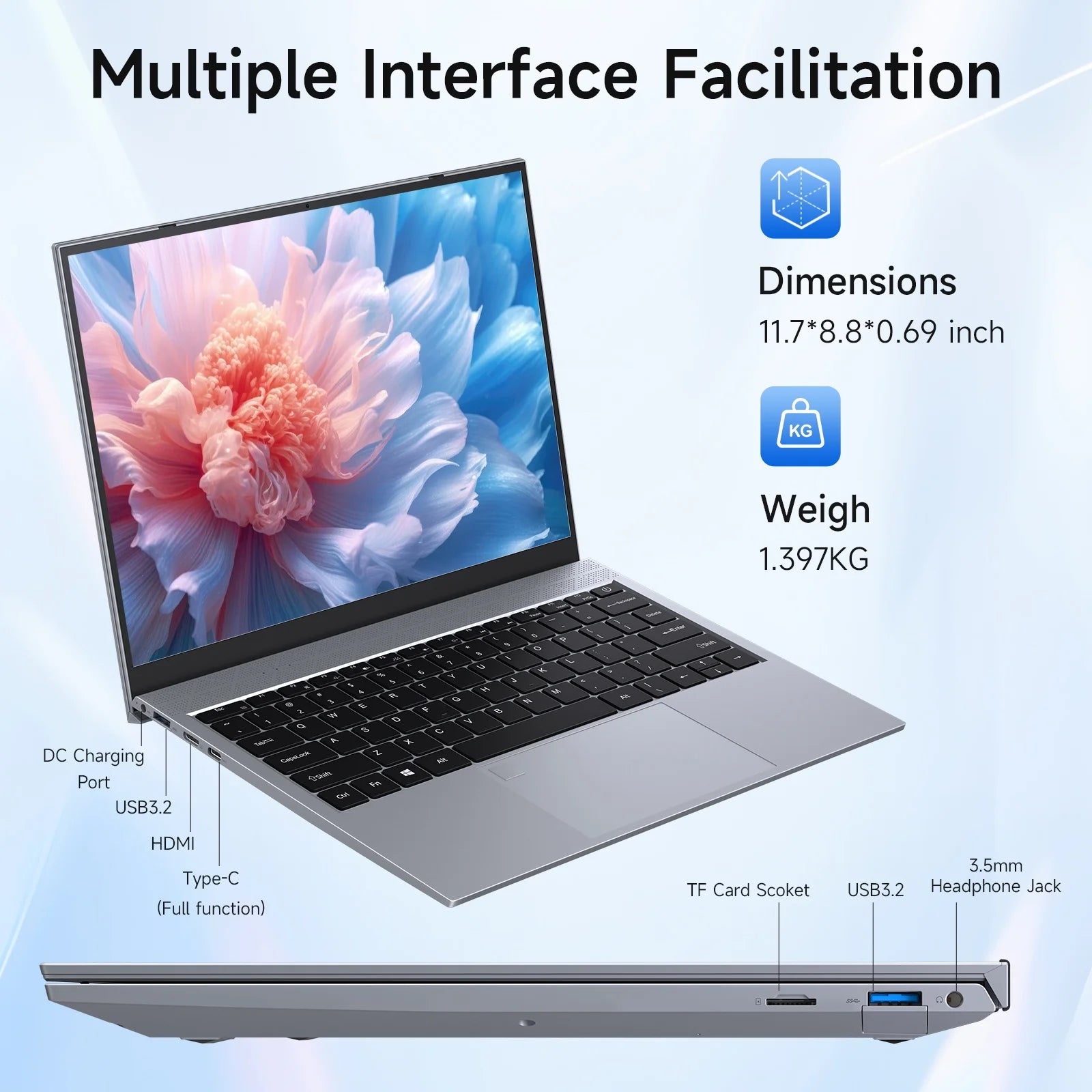 13.5" Windows 11 Pro Business Laptop, 8GB RAM 256GB SSD, Intel Core I7 1065G7, up to 3.9Ghz, 2.5K UHD 16:10 Display Fingerprint Backlit Keyboard Wifi5 BT 5.0 for Student, Business, Gaming