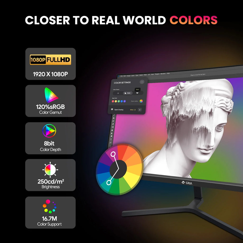 24" 165Hz/180Hz Curved Gaming Monitor,Fhd 1080P Computer Monitor,Freesync,120% Srgb,Low Motion Blur-Black